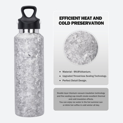 Boundless Voyage Titanium Thermos Vacuum Water Bottle Double-Walled Lightweight Leak-Proof Sport Bottle for Travel Outdoor Office