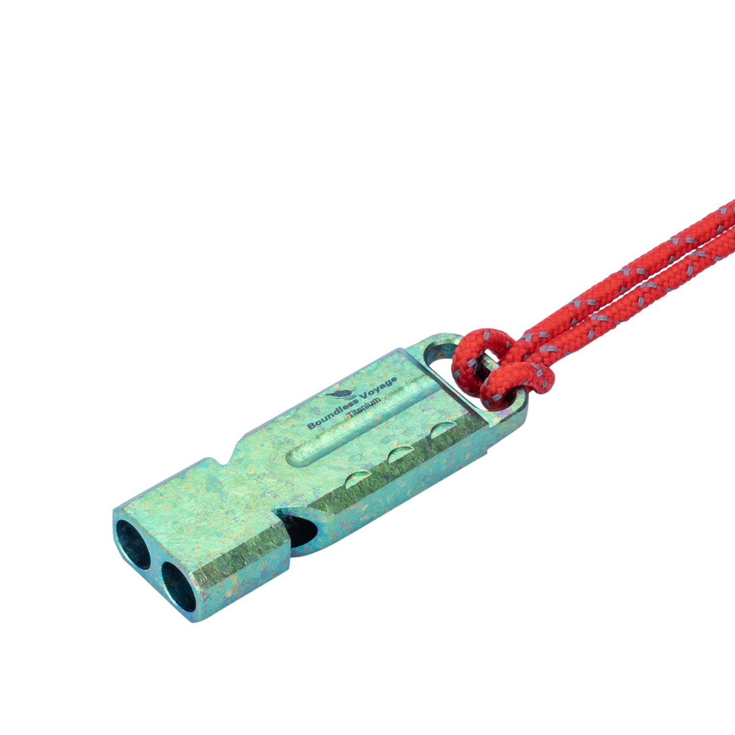 Boundless Voyage TA1 Titanium Dual Tube Survival Whistle – High Decibel Emergency Safety Whistle for Camping, Hiking, Backpacking & Outdoor Rescue
