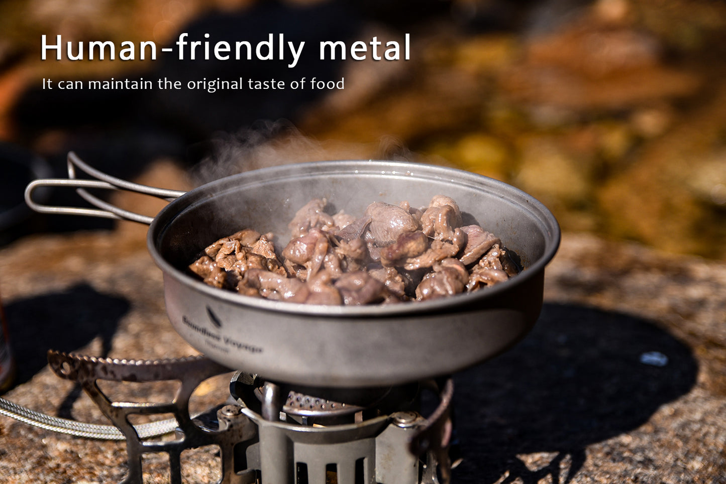 Boundless Voyage TA1 Titanium Pot & Pan Set 500ml + 1000ml with Lid – Ultralight Camping Cookware with Folding Handles for Hiking, Picnic & Outdoor Cooking