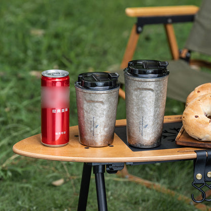 Boundless Voyage Titanium Thermos Bottle with Lid Double-Walled Insulated Water Mug 500ml