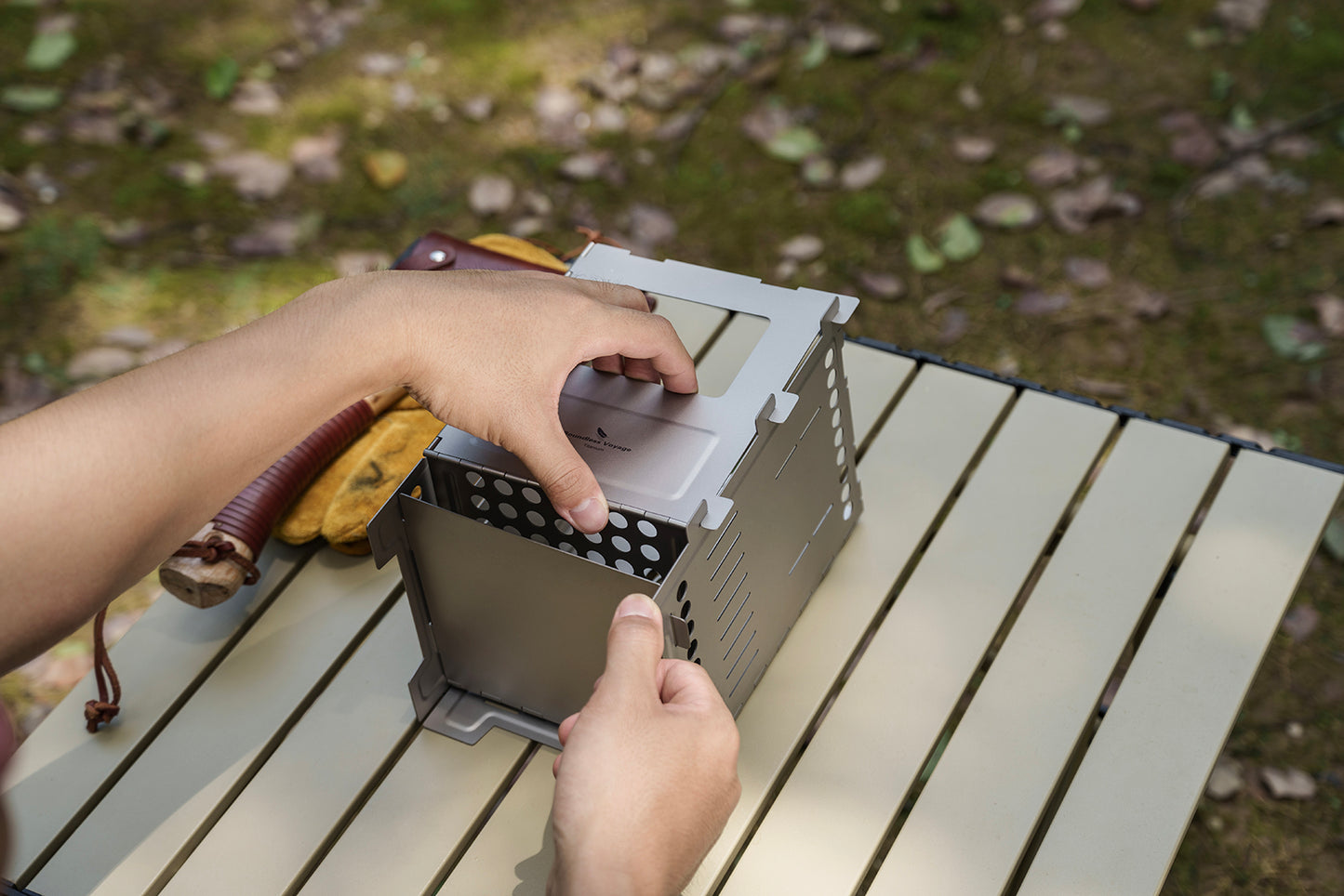 Boundless Voyage Titanium Wood Stove Ultralight Camping Charcoal Burner for Backpacking Hiking & Outdoor Cooking