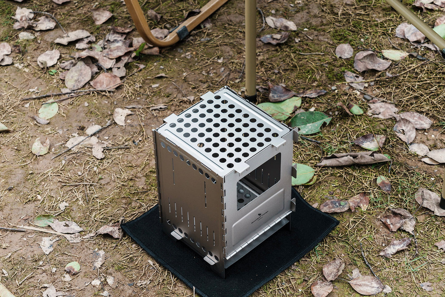 Boundless Voyage Titanium Wood Stove Ultralight Camping Charcoal Burner for Backpacking Hiking & Outdoor Cooking