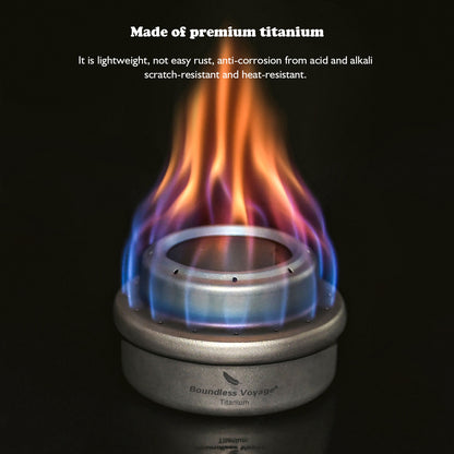Boundless Voyage Titanium Spirit Alcohol Stove Outdoor Camping Mini Spirit Cooker Alcohol Burner for Picnic Backpacking