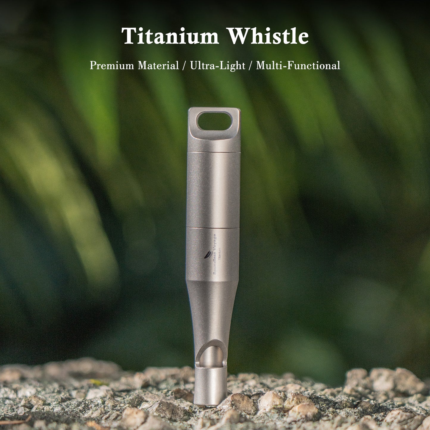 Boundless Voyage Titanium Emergency Whistle – Eco-Friendly TA1 Titanium Survival Safety Whistle with Lanyard | Loud, Lightweight & Durable for Camping, Hiking & Outdoor Sports