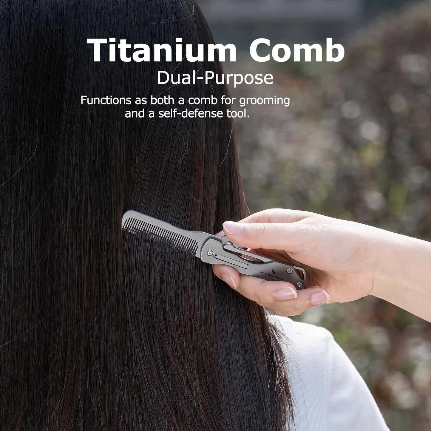 Outdoor Titanium Folding Comb – Lightweight EDC Survival & Self-Defense Gadget