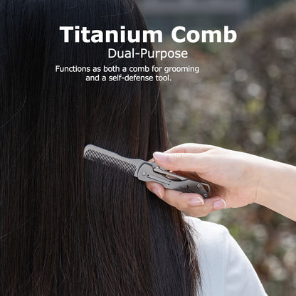 Outdoor Titanium Folding Comb – Lightweight EDC Survival & Self-Defense Gadget