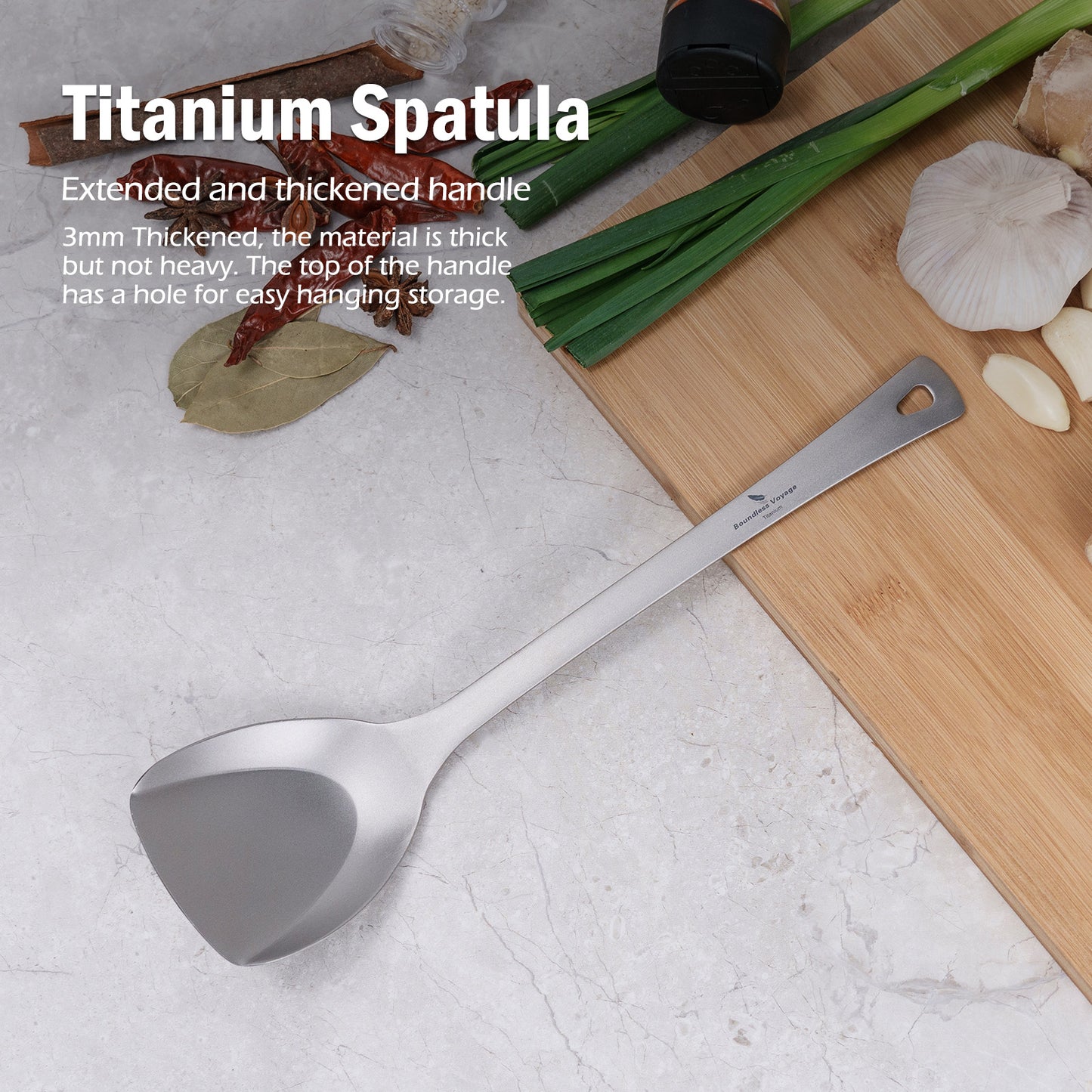Boundless Voyage Titanium Spatula Food Turner – Lightweight Cooking Utensil for Camping, Travel & Home Kitchen