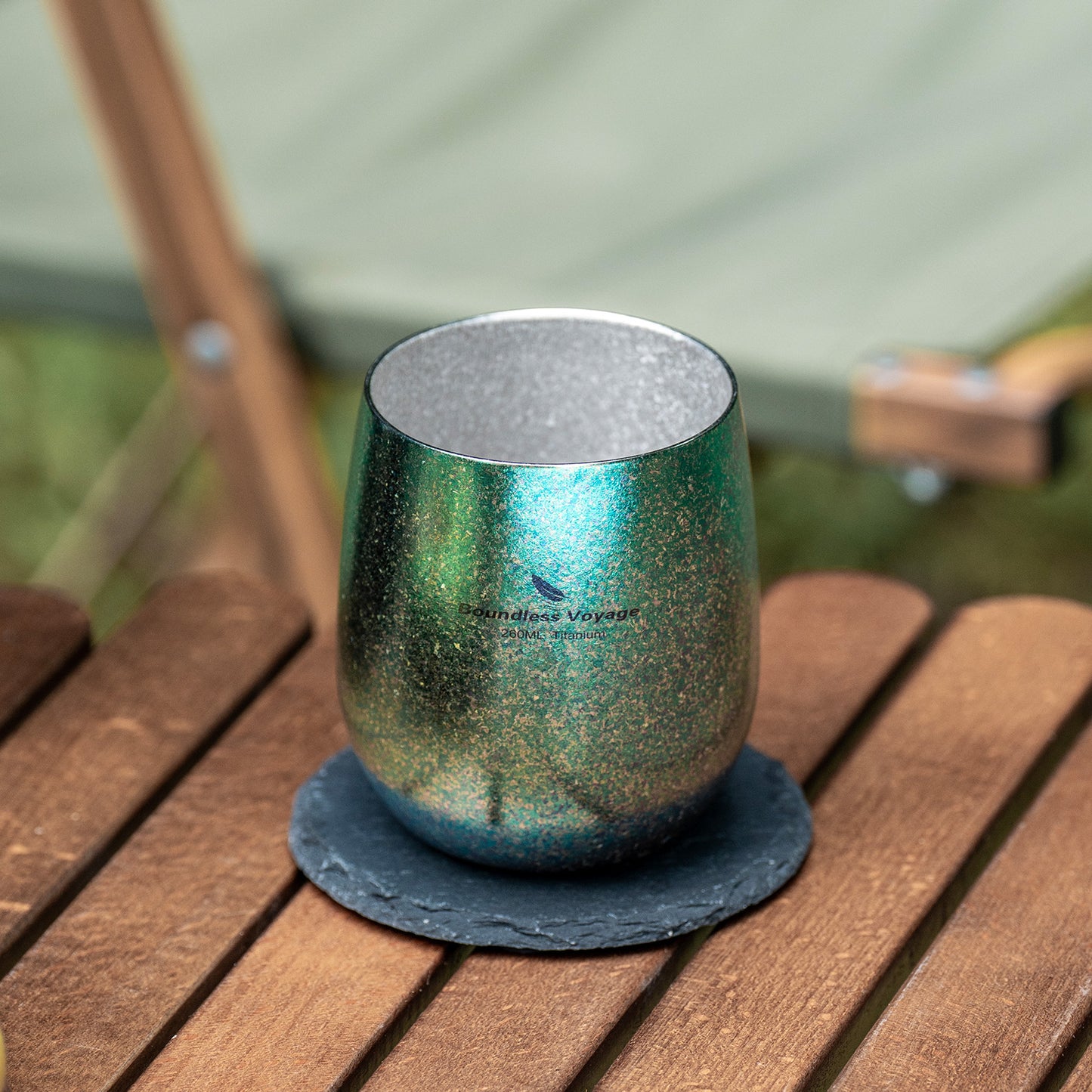 Boundless Voyage Titanium Double-Wall Cup – Ultralight TA1 Camping Coffee Mug for Travel, Hiking & Outdoor Use