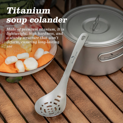 Boundless Voyage Pure titanium soup colander skimmer colander ultralight long handle portable tableware cooking fried food filter kitchen tools