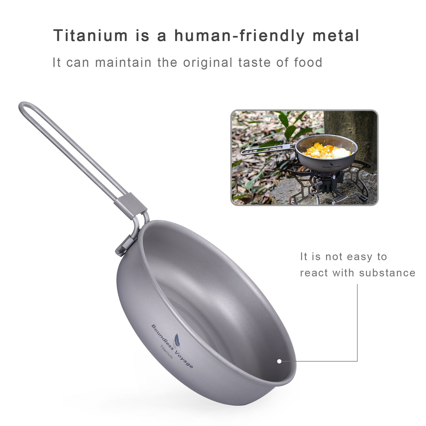 5 inch Titanium Camping Frying Pan – Ultralight Backpacking Cookware for Outdoor Cooking