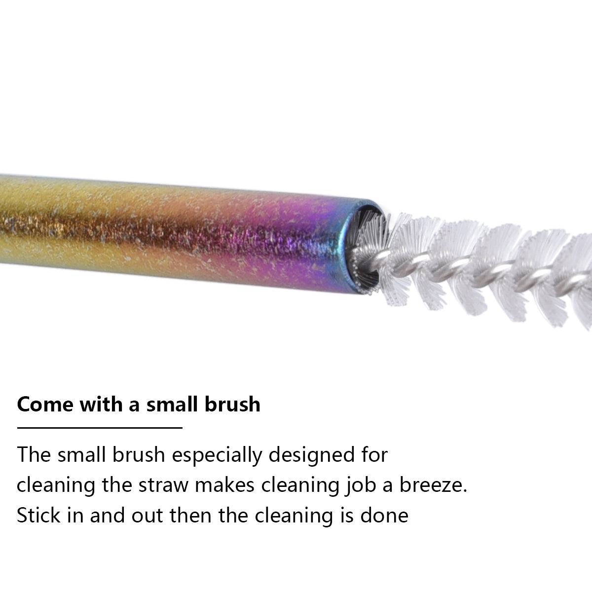 Boundless Voyage Titanium Curved Straw – Eco-Friendly TA1 Titanium Reusable Straw with Cleaning Brush | Multicolor for Juice, Water & Coffee