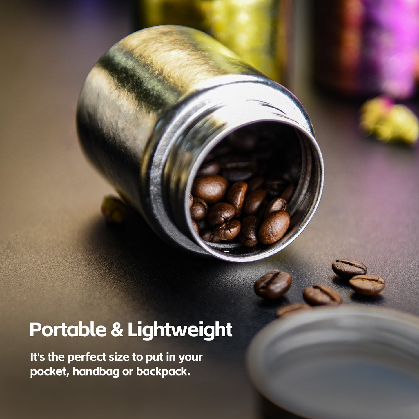 Boundless Voage Silver Titanium Tea Canister Mini Tea Canister Ultralight Portable Tin Can Tea Coffee Spice Canister Colored Ice Flower Craft Tin Storage Container