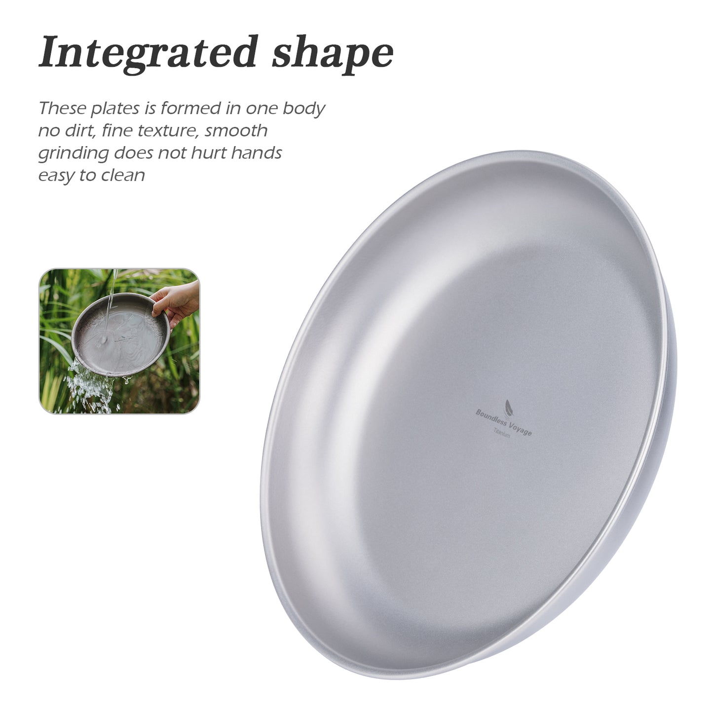 Boundless Voyage Titanium Plates Dishes Saucer Outdoor Camping Home Food Tray Round Dinnerware Hiking Backpacking Travel Portable Durable Tableware Stackable Serving Plates