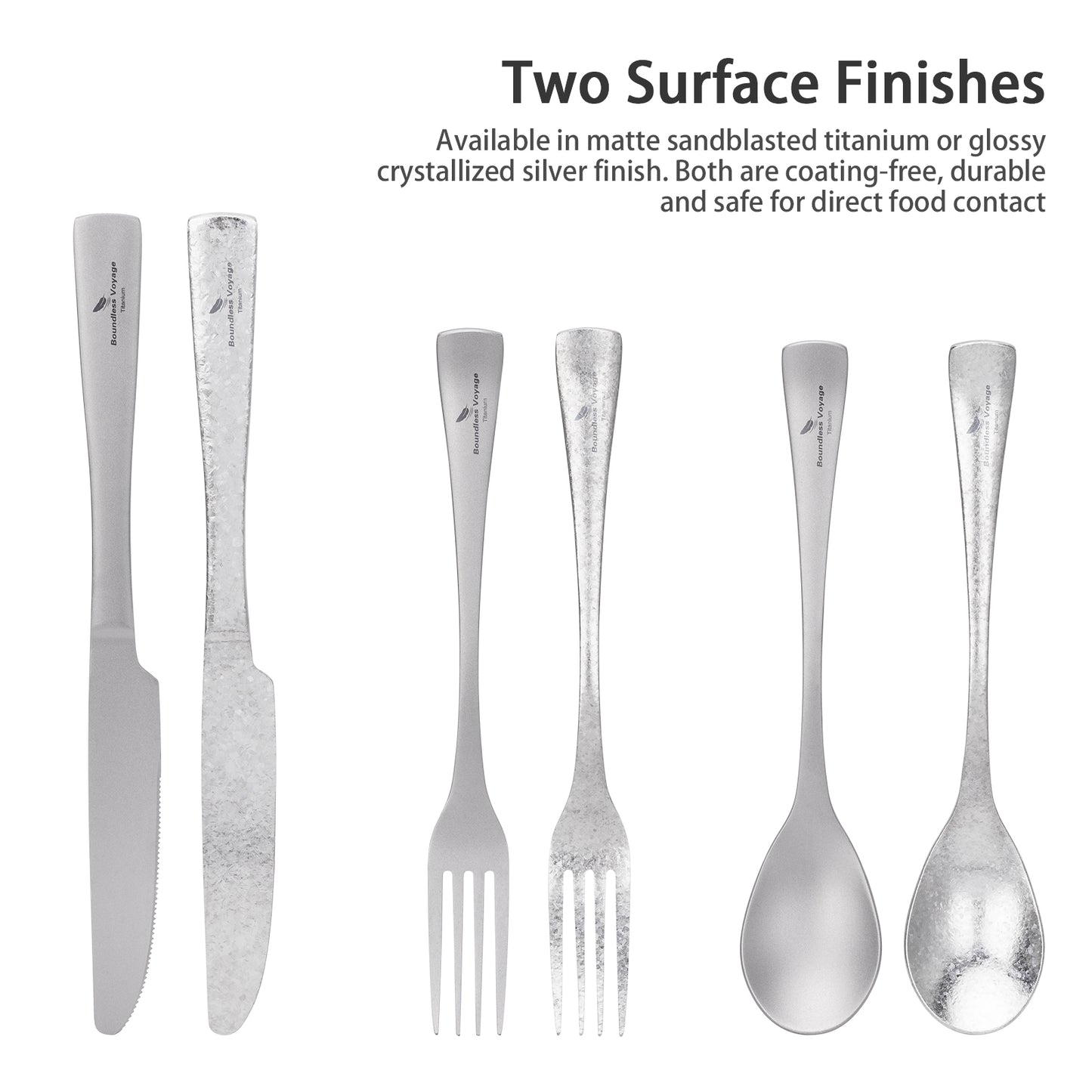 Boundless Voyage Titanium Cutlery Set – Ultralight Camping Knife, Fork & Spoon Tableware for Travel & Everyday Use