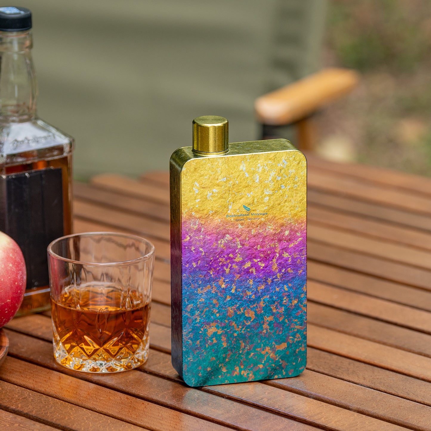 Boundless Voyage 400ml Titanium Flask with Funnel – Lightweight Leakproof Hip Flask for Camping, Travel & Everyday Carry