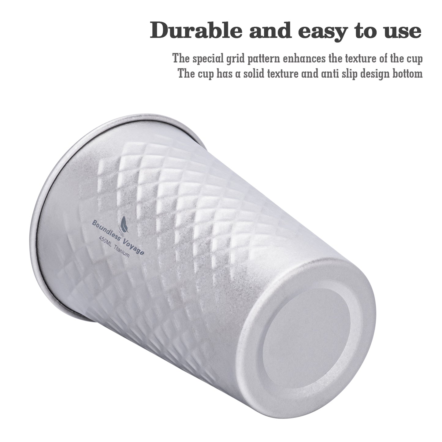 Boundless Voyage Titanium 300ml Stackable Cup – Ultralight Reusable Metal Drinking Glass for Beer, Juice, Camping & Outdoor Use