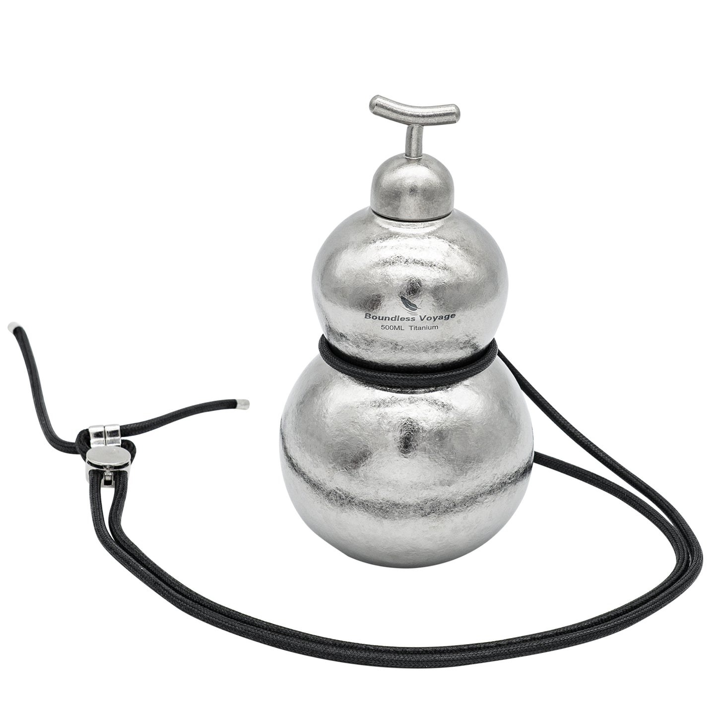 Boundless Voyage Premium Titanium Gourd Flask  | 500ml Crystallized Ice-Texture Canteen | Ultralight & Rustproof Alcohol Drinkware for Hiking & Camping