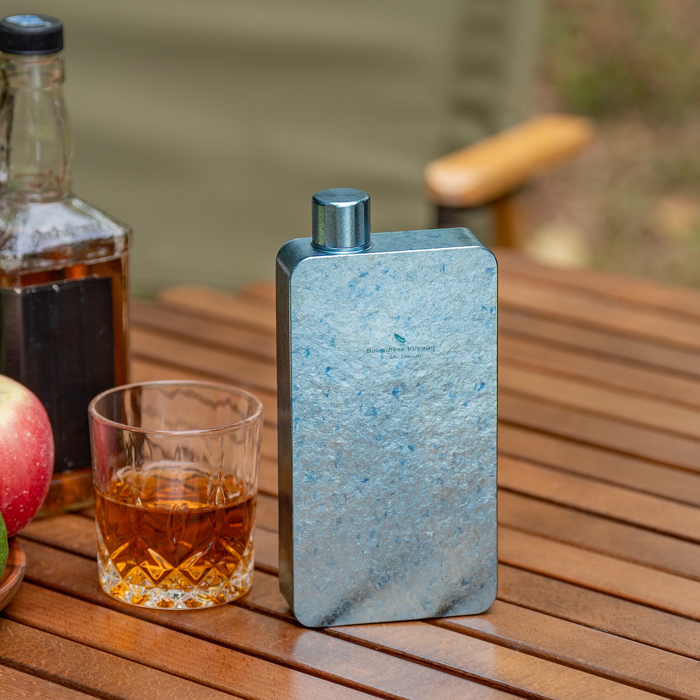 Boundless Voyage 400ml Titanium Flask with Funnel – Lightweight Leakproof Hip Flask for Camping, Travel & Everyday Carry