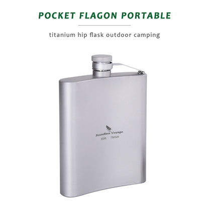 Boundless Voyage Titanium Hip Flask Outdoor Camping Pocket Flagon Portable Drink Bottle Whiskey Flask 7 oz / 200ml