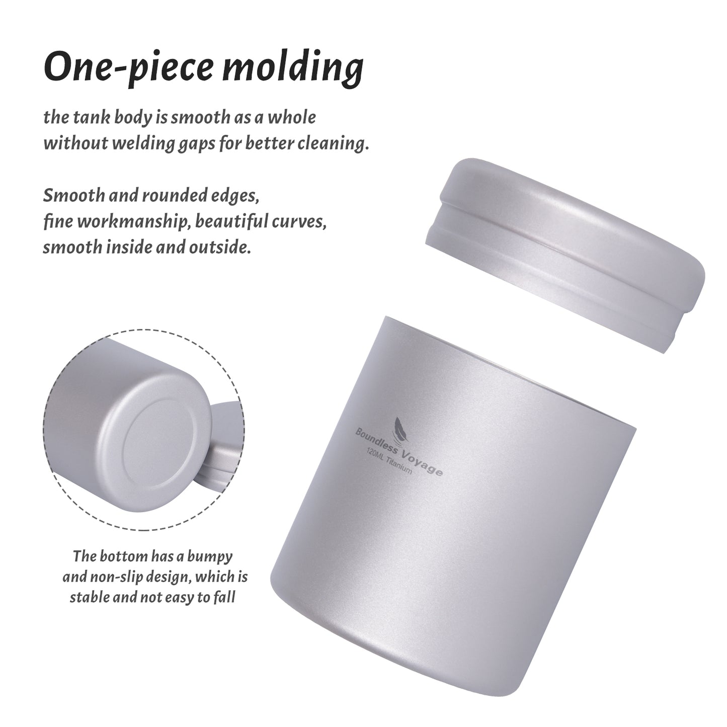 Boundless Voyage 130ml Titanium Tea Storage Canister – Ultralight Travel Tea Tin for Loose Leaf & Herbs