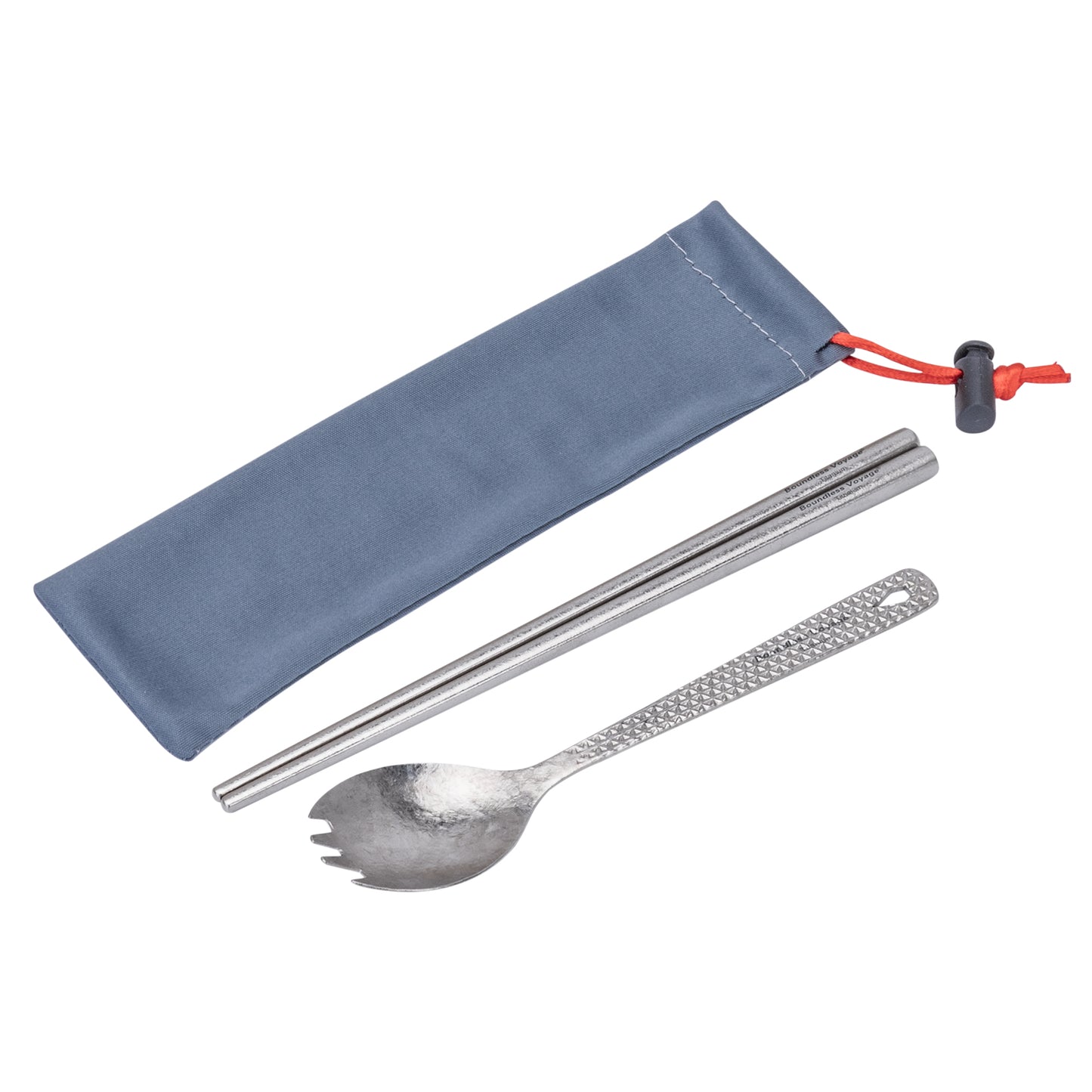 Boundless Voyage Titanium Chopsticks & 2-in-1 Spork Set Camping Cutlery Lightweight Travel Utensils Portable Outdoor Hiking Backpacking Faltware, Dishwasher Safe, No Coating with Storage Bag