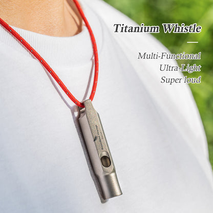 Boundless Voyage Titanium Whistle Emergency Survival Safety Whistles with Lanyard Loud for Outdoor Camping Hiking Coaches Training Sports Keychain Whistle