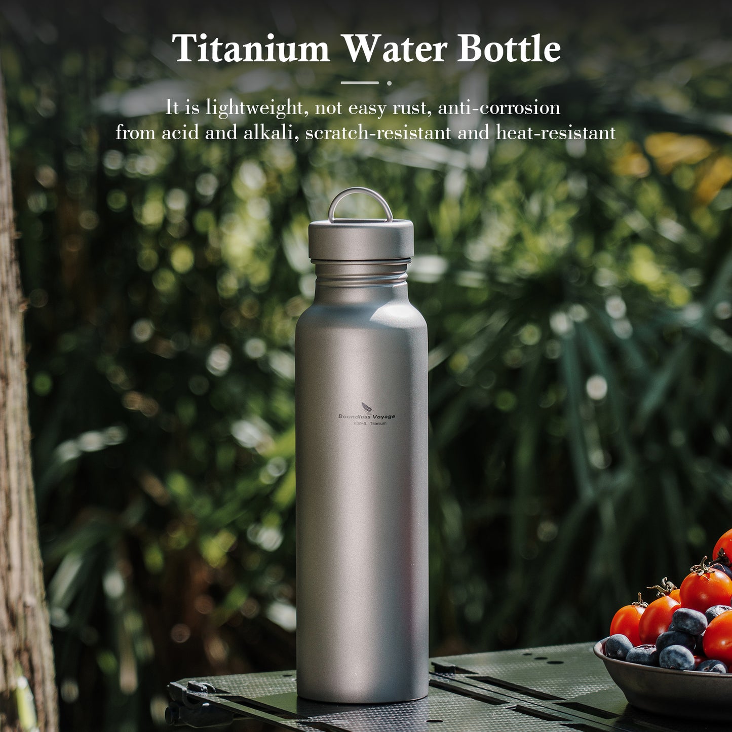 Boundless Voyage 800ml Titanium Water Bottle – Lightweight, Non-Toxic & Perfect for Hiking, Camping & Everyday Use