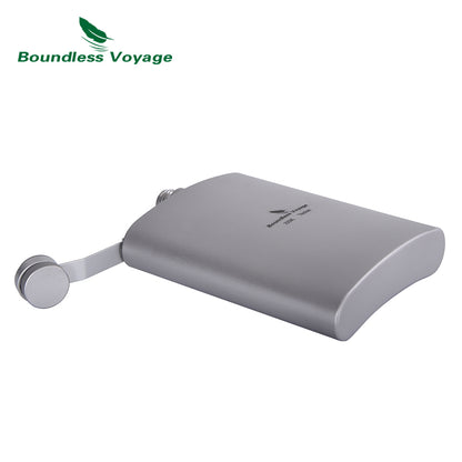 Boundless Voyage Titanium Hip Flask Outdoor Camping Pocket Flagon Portable Drink Bottle Whiskey Flask 7 oz / 200ml