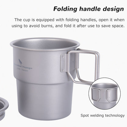 Boundless Voyage Titanium Coffee Cup Portable European Stackable Mug Outdoor Accompanying Water Bottle