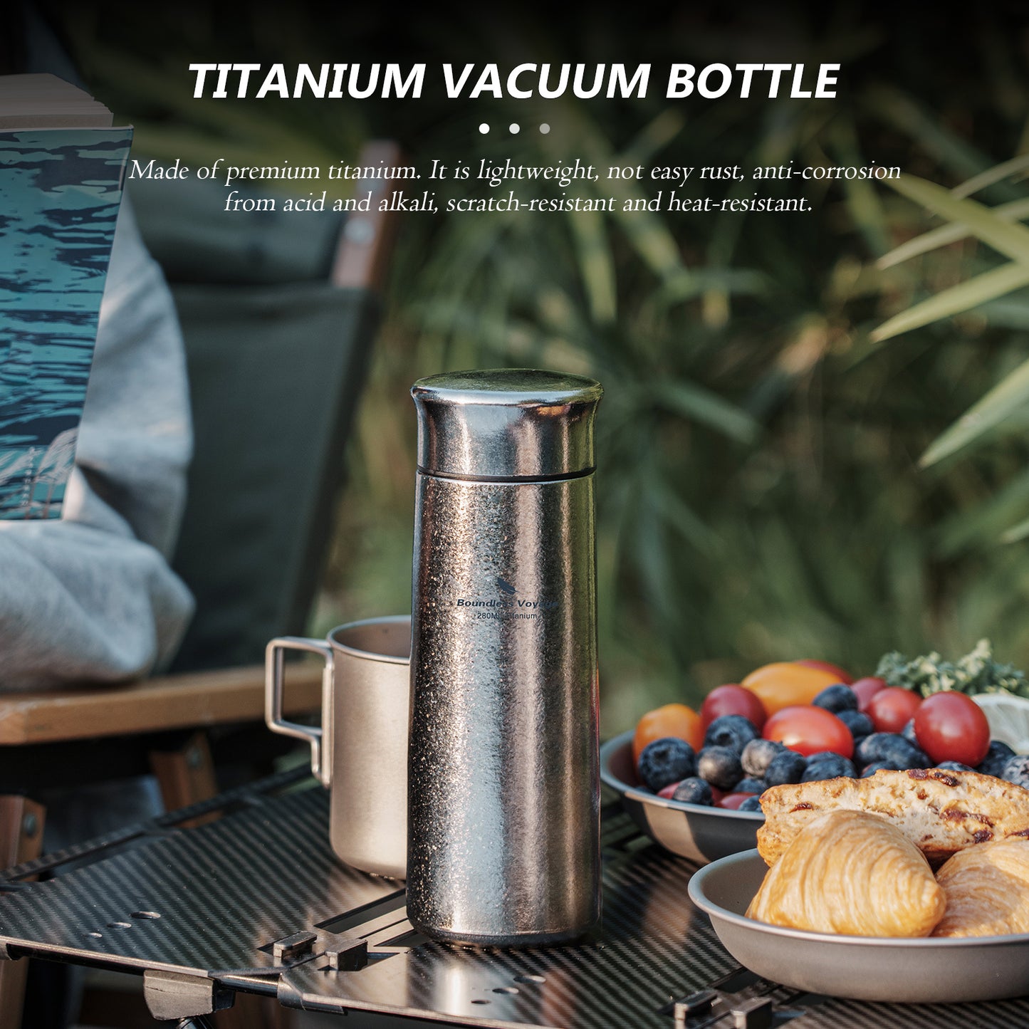 Boundless Voyage 280ml Titanium Vacuum Flask – Leakproof Sports Water Bottle, Keeps Drinks Hot & Cold