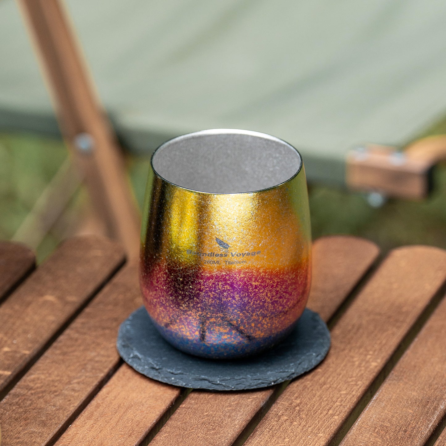 Boundless Voyage Titanium Double-Wall Cup – Ultralight TA1 Camping Coffee Mug for Travel, Hiking & Outdoor Use