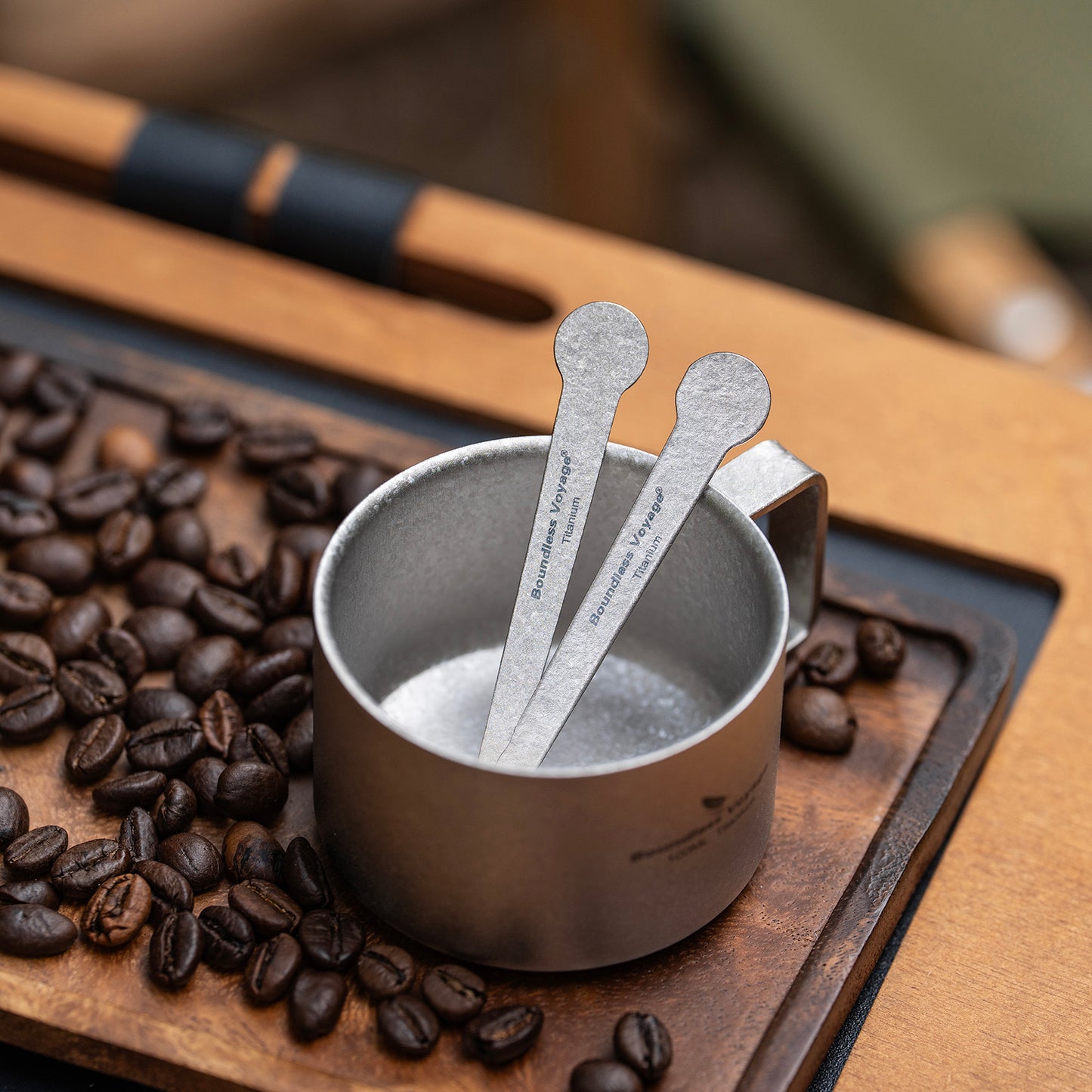Boundless Voyage TA1 Titanium Mini Coffee Spoon – Ultralight Small Spoon for Dessert, Tea, Sugar & Jam | Perfect for Parties & Travel