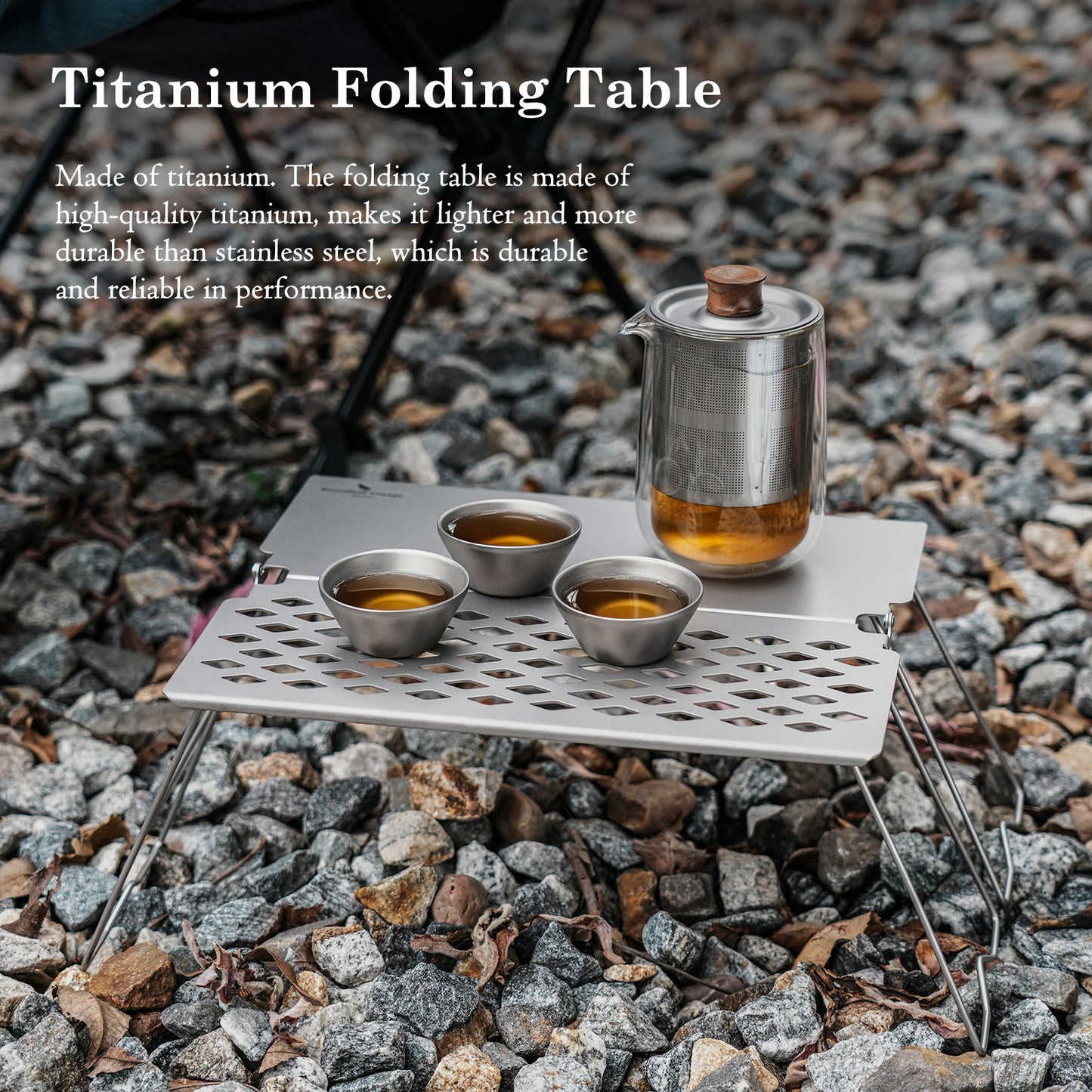 Boundless Voyage Titanium Folding Camping Table with Legs Outdoor Tableware Suitable for Picnic Camping Outdoor Hiking Ti2028C