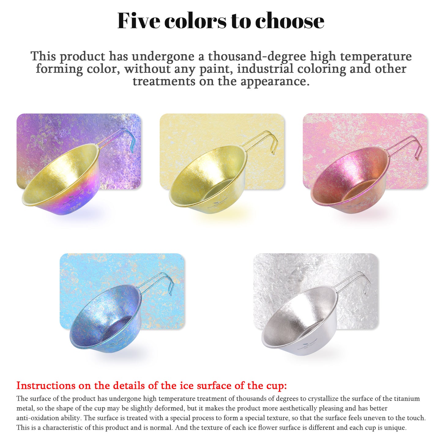 Boundless Voyage 300ml Colorful Titanium Sierra Cup – Ultralight Camping Bowl & Mug with Handle for Hiking, Travel & Outdoor Tableware