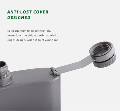 Boundless Voyage Titanium Hip Flask Outdoor Camping Pocket Flagon Portable Drink Bottle Whiskey Flask 7 oz / 200ml