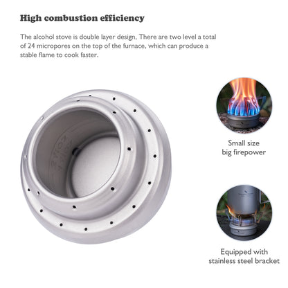 Boundless Voyage Titanium Spirit Alcohol Stove Outdoor Camping Mini Spirit Cooker Alcohol Burner for Picnic Backpacking