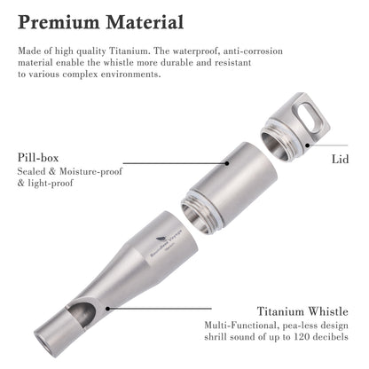 Boundless Voyage Titanium Emergency Whistle – Eco-Friendly TA1 Titanium Survival Safety Whistle with Lanyard | Loud, Lightweight & Durable for Camping, Hiking & Outdoor Sports