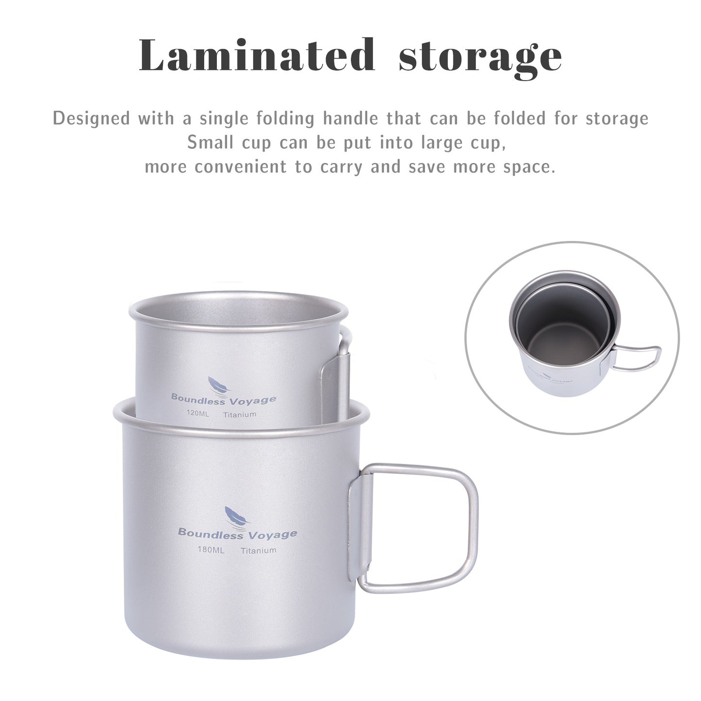 Boundless Voyage Ultralight Titanium Cup | 120ml / 180ml Portable Tea & Wine Mug | Premium Metal Drinking Glass for Camping, Coffee & Outdoor Spirits
