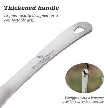 Boundless Voyage Pure titanium soup colander skimmer colander ultralight long handle portable tableware cooking fried food filter kitchen tools