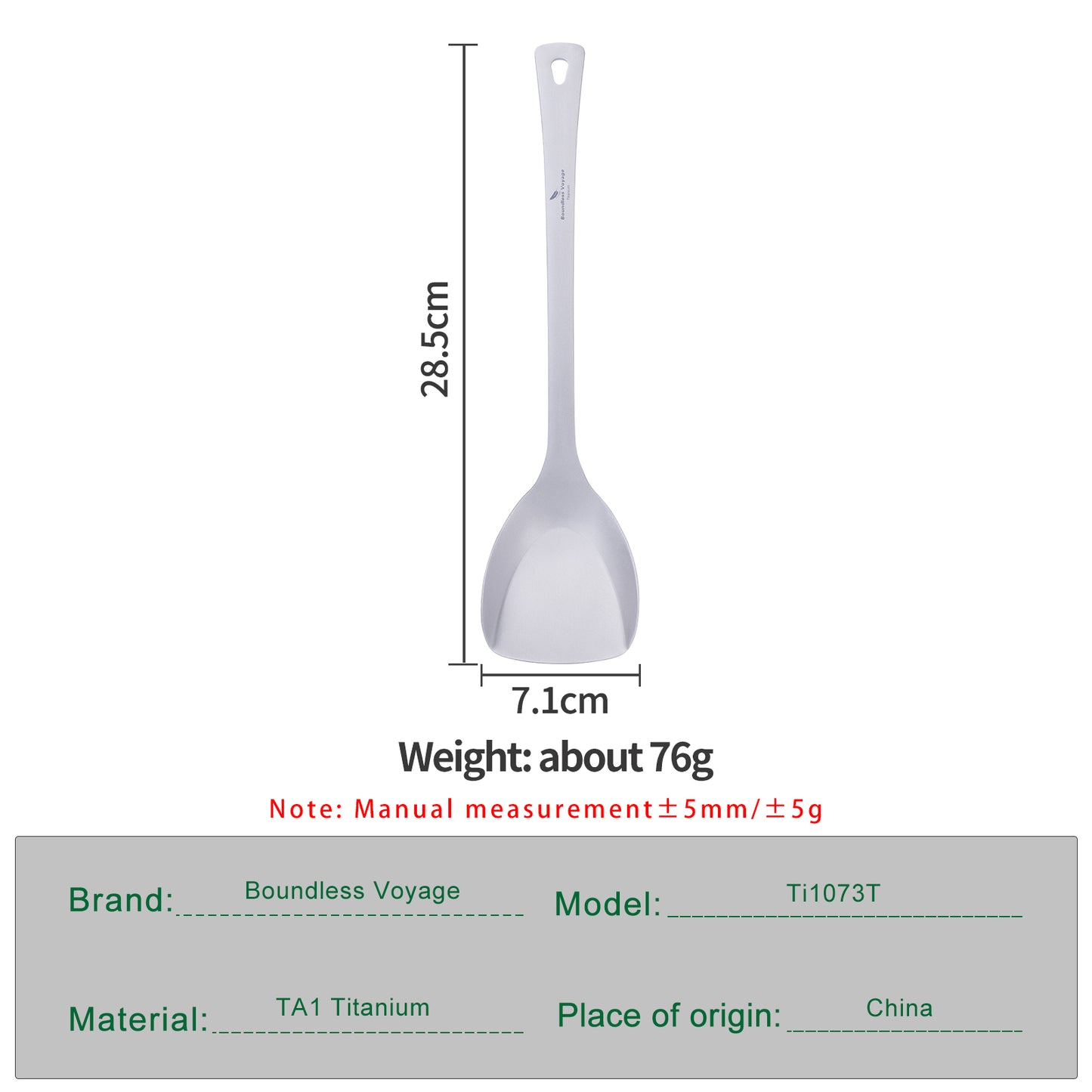Boundless Voyage Titanium Spatula Food Turner – Lightweight Cooking Utensil for Camping, Travel & Home Kitchen