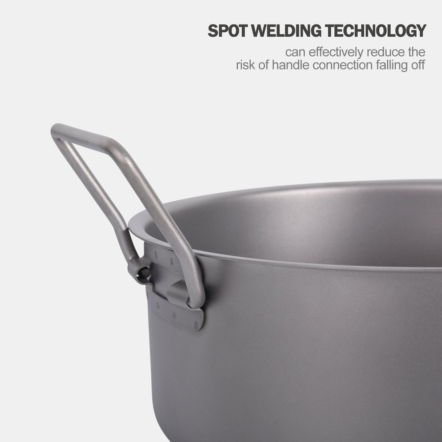 Boundless Voyage 2L TA1 Titanium Stock Pot with Lid – Ultralight Large-Capacity Camping Soup Pot with Folding Handle for Hiking & Outdoor Cooking