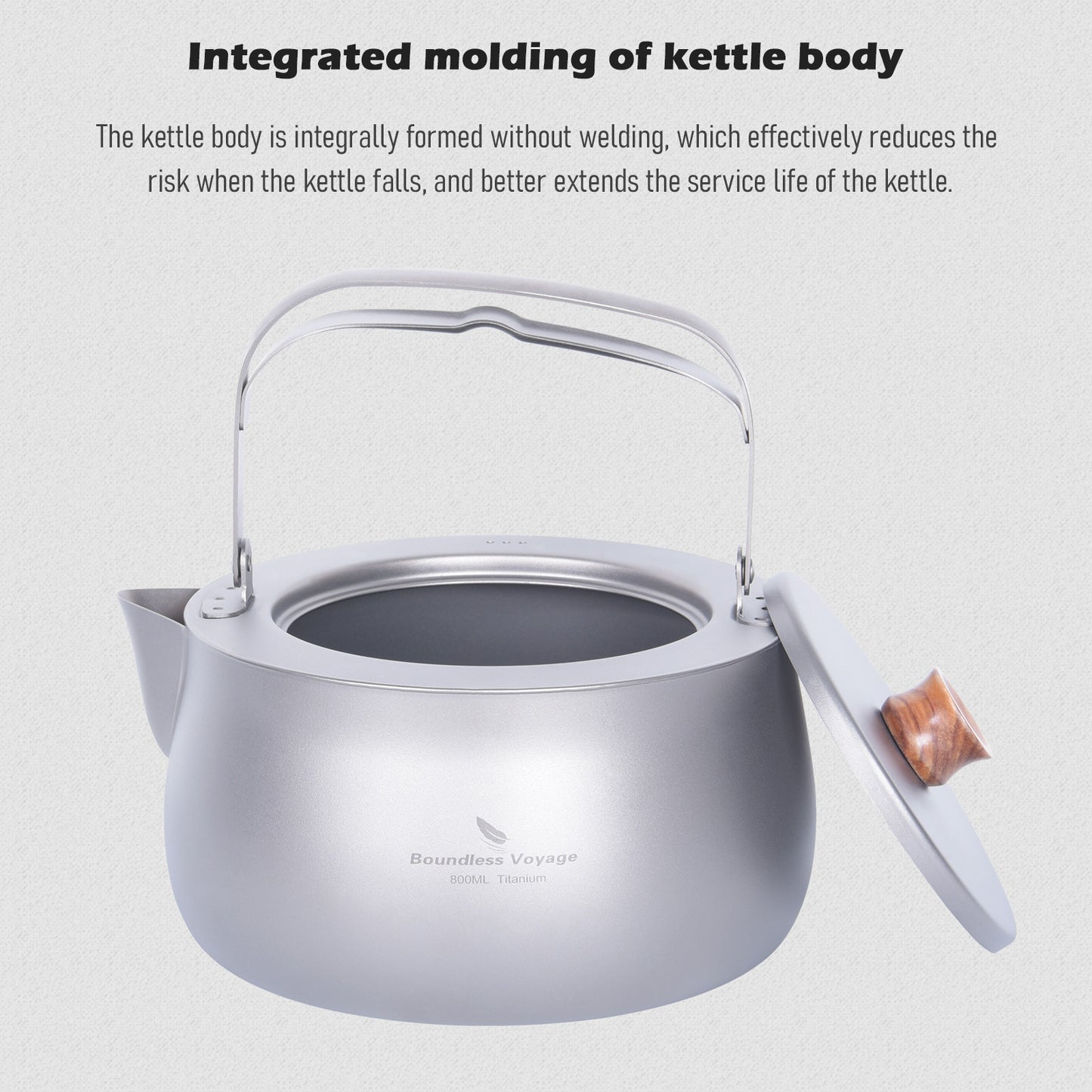 Boundless Voyage Titanium Kettle With Folding Handle Filter Outdoor Camping Teapot Coffee Jug Pot 800ml