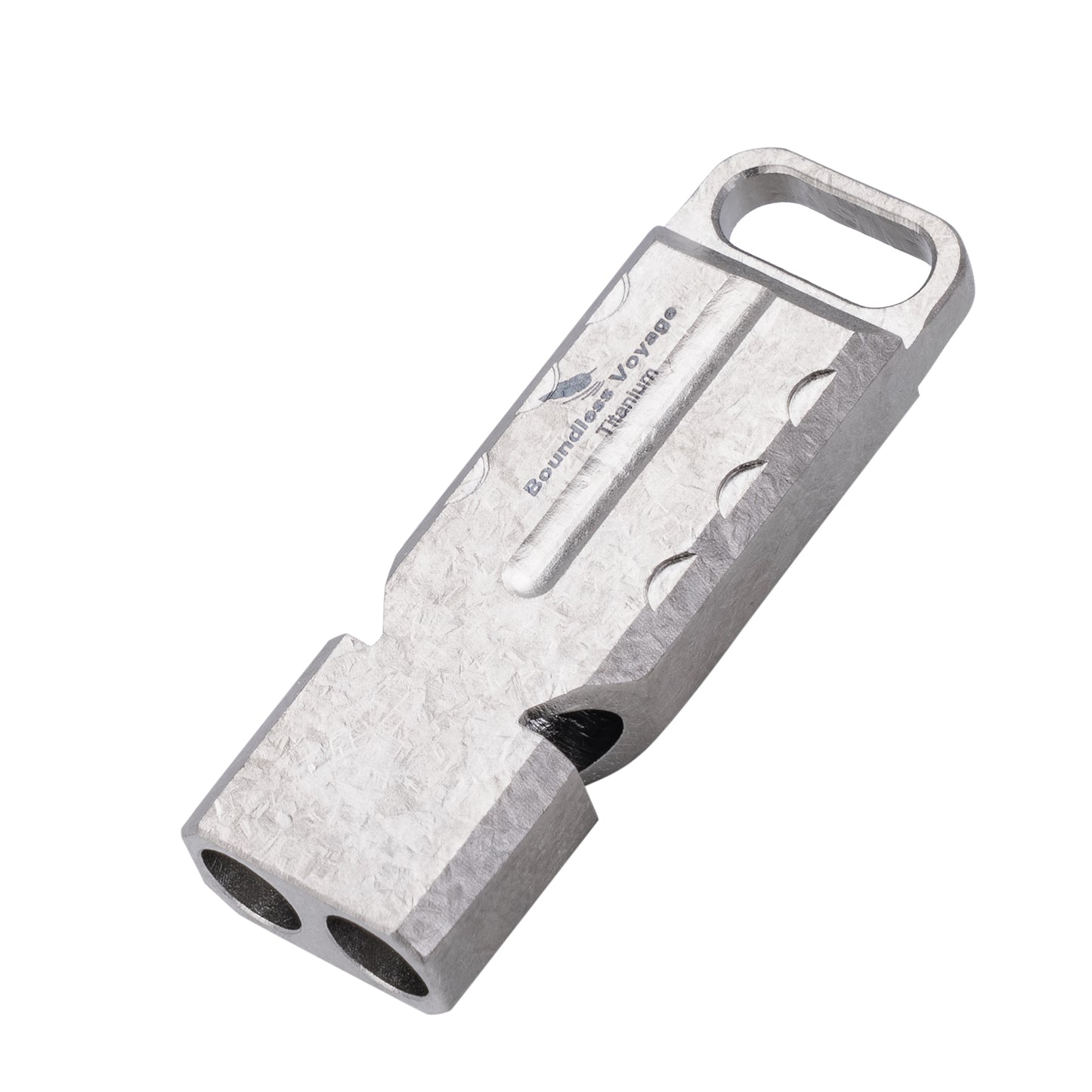 Boundless Voyage TA1 Titanium Dual Tube Survival Whistle – High Decibel Emergency Safety Whistle for Camping, Hiking, Backpacking & Outdoor Rescue