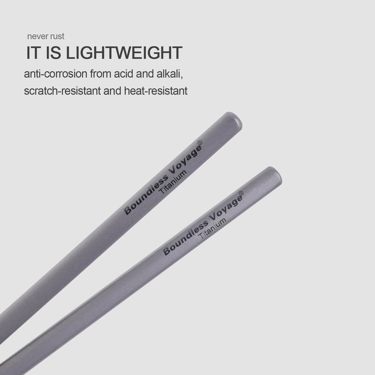 Boundless Voyage 23cm Titanium Square Chopsticks – Ultralight Reusable Cutlery for Home, Camping, Travel & Outdoor Dining