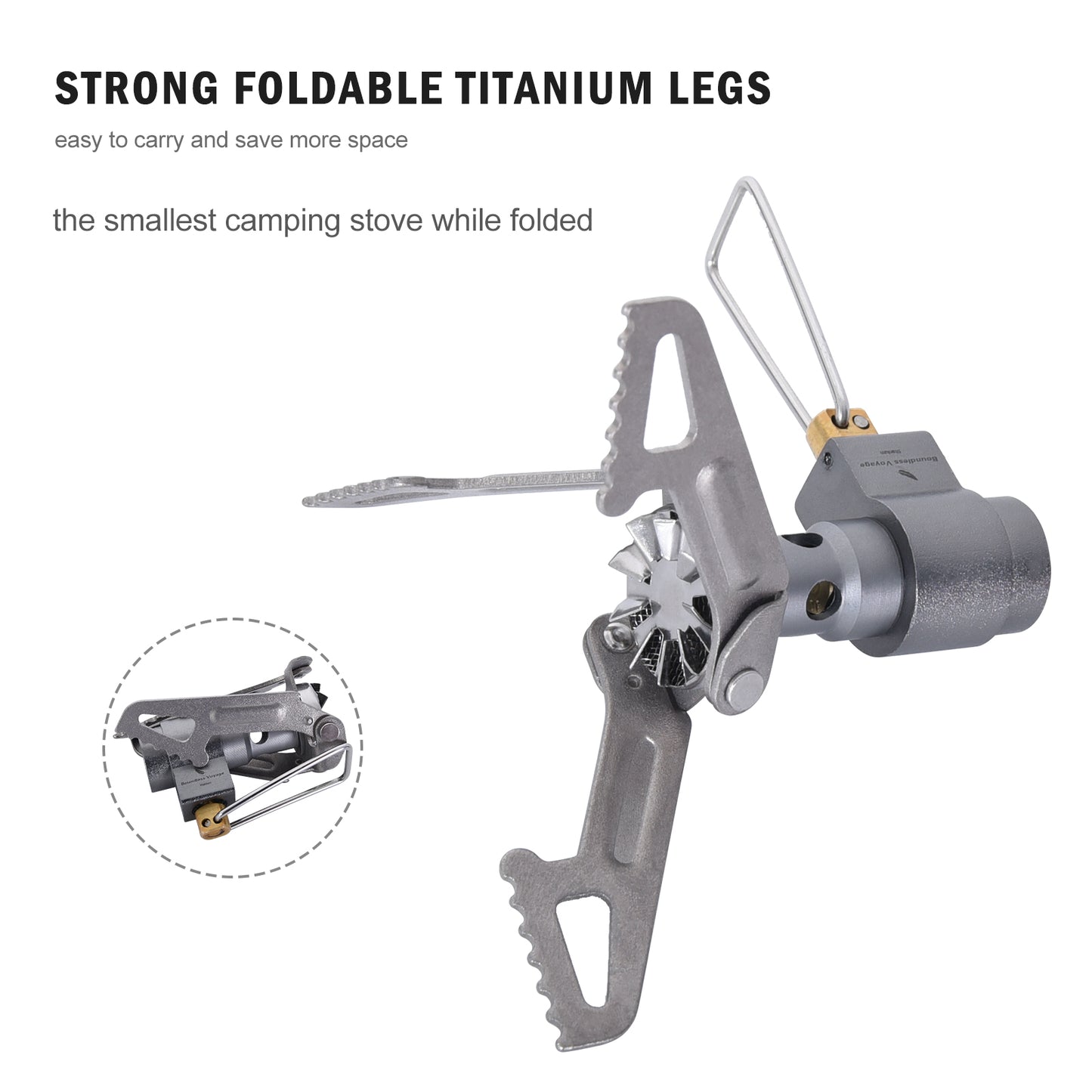 Boundless Voyage Titanium Mini Camping Stove – Ultralight, Durable & Portable Outdoor Cooking Stove for Hiking, Backpacking & Bushcraft