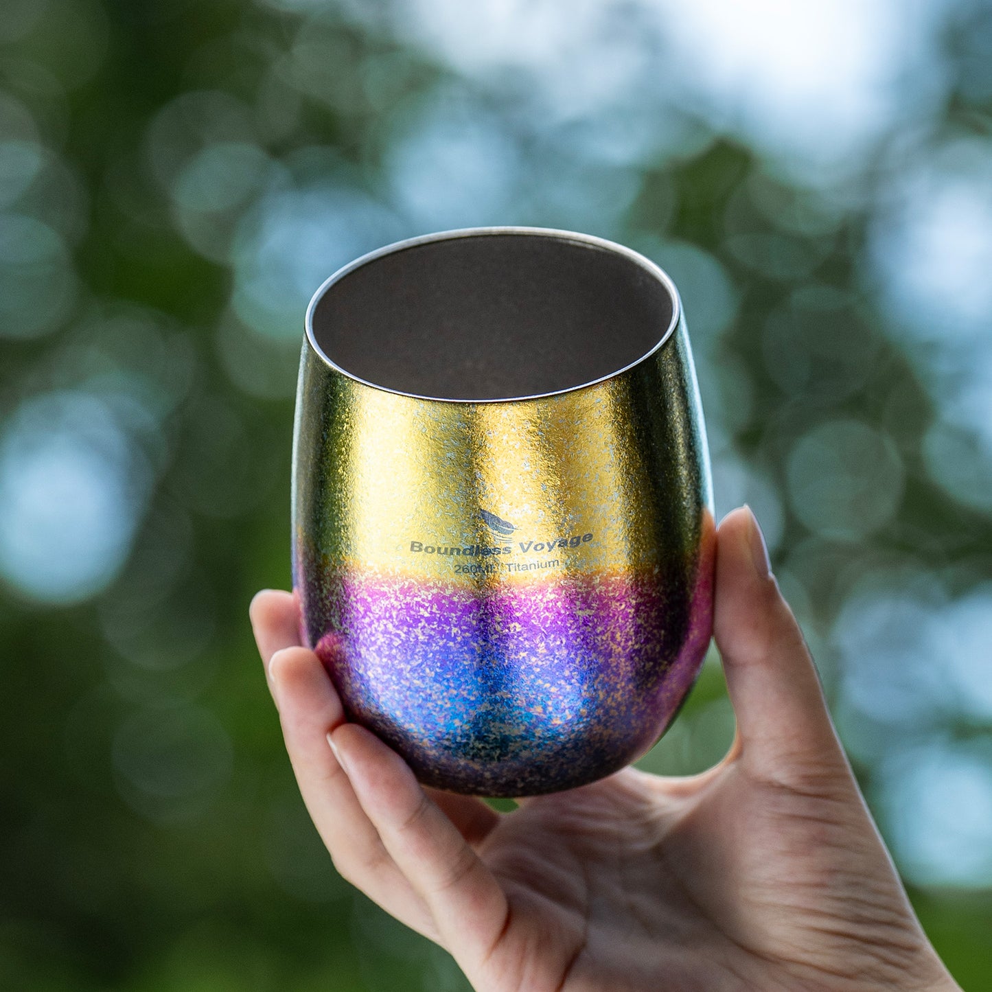 Boundless Voyage Titanium Double-Wall Cup – Ultralight TA1 Camping Coffee Mug for Travel, Hiking & Outdoor Use