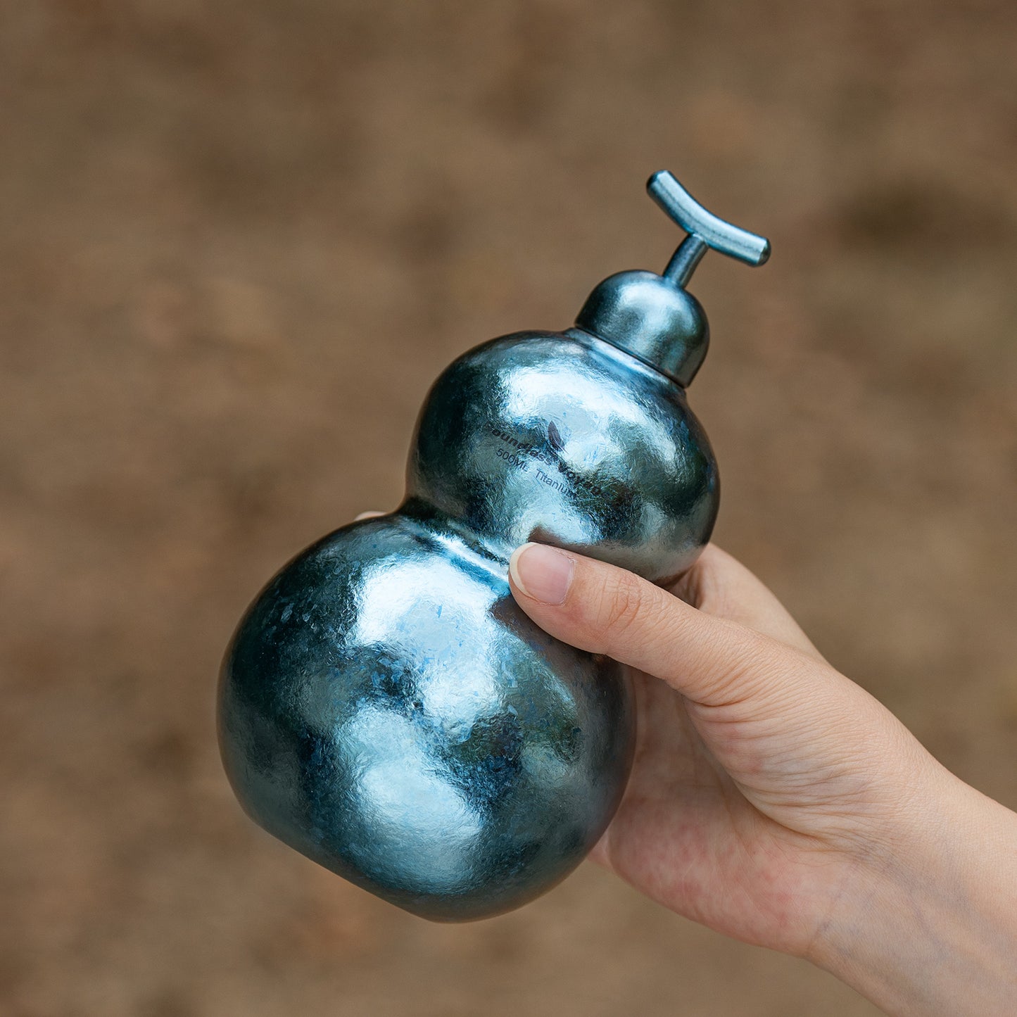 Boundless Voyage Premium Titanium Gourd Flask  | 500ml Crystallized Ice-Texture Canteen | Ultralight & Rustproof Alcohol Drinkware for Hiking & Camping
