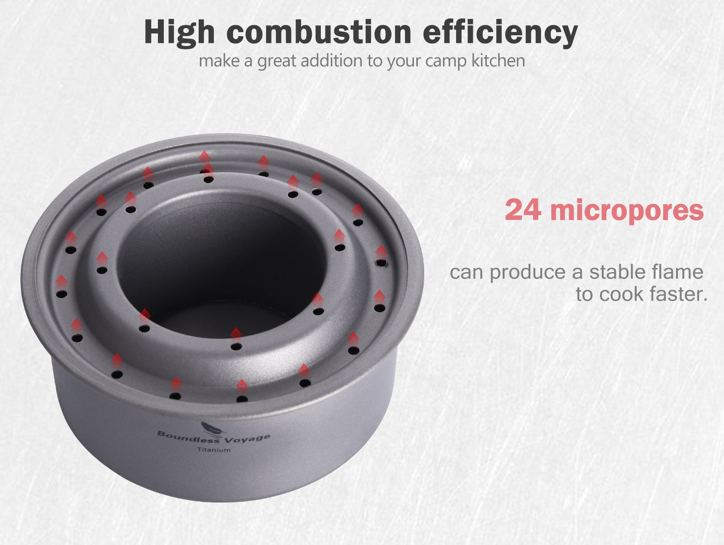 Boundless Voyage TA1 Titanium Camping Alcohol Spirit Stove – Ultralight Outdoor Mini Wood Burner with Pot Stand for Hiking, Backpacking & Survival