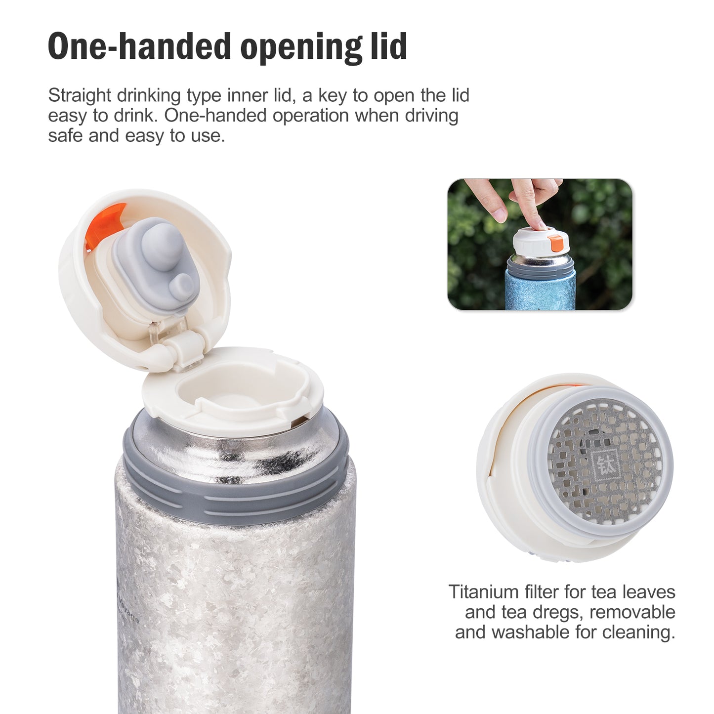 Boundless Voyage 500ml Titanium Vacuum Insulated Water Bottle | 17oz Ultralight Double-Walled Thermal Flask | Leakproof, Non-Toxic & BPA-Free Coffee Thermos for Hiking & Travel
