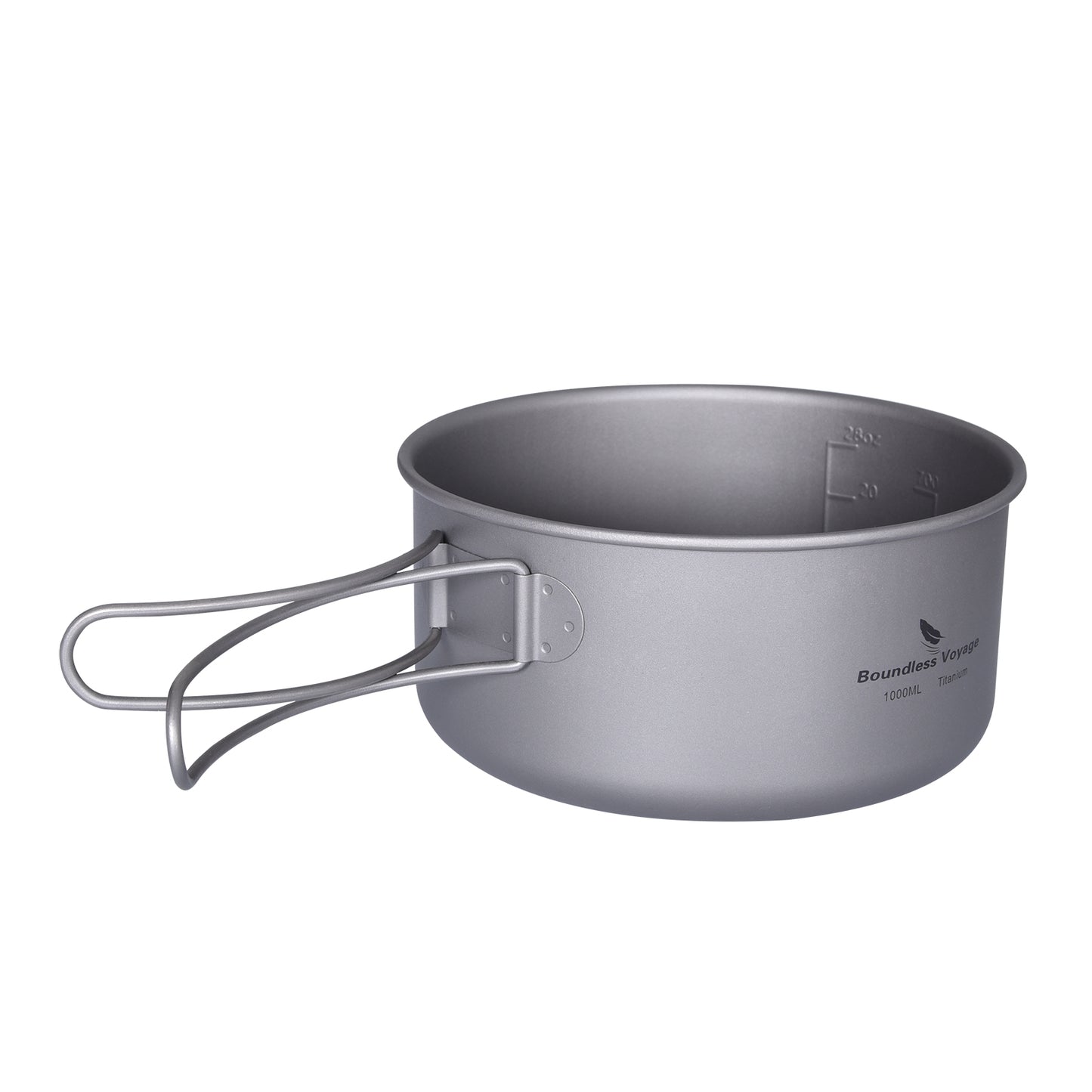 Boundless Voyage TA1 Titanium Pot & Pan Set 500ml + 1000ml with Lid – Ultralight Camping Cookware with Folding Handles for Hiking, Picnic & Outdoor Cooking